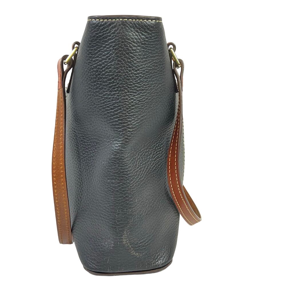 Dooney & Bourke Lexington Shopper Tote Tan Black Pebbled Leather Gold Hardware - Picture 4 of 16